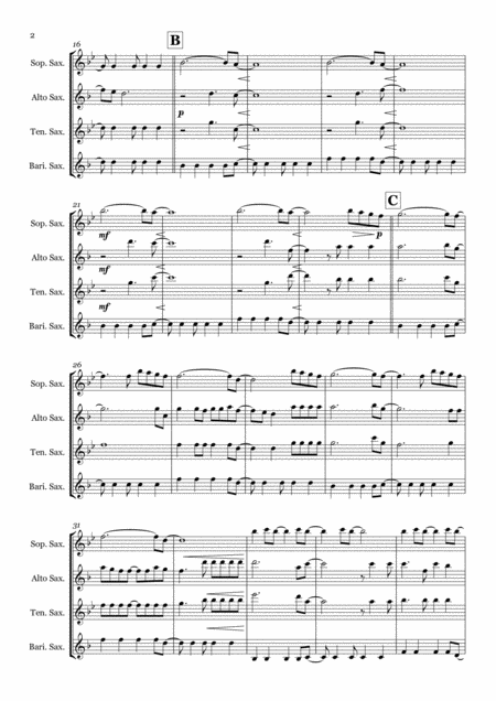 Viva La Vida By Coldplay Saxophone Quartet Satb Page 2