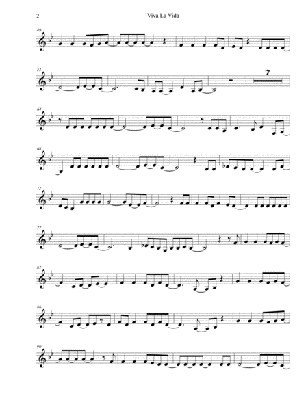 Viva La Vida Original Key Clarinet Page 2