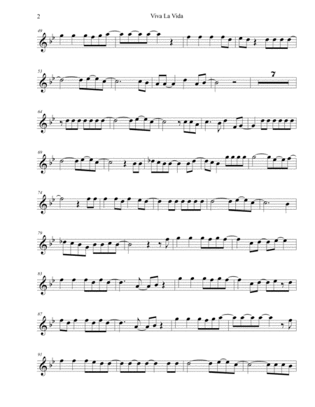 Viva La Vida Original Key Tenor Sax Page 2