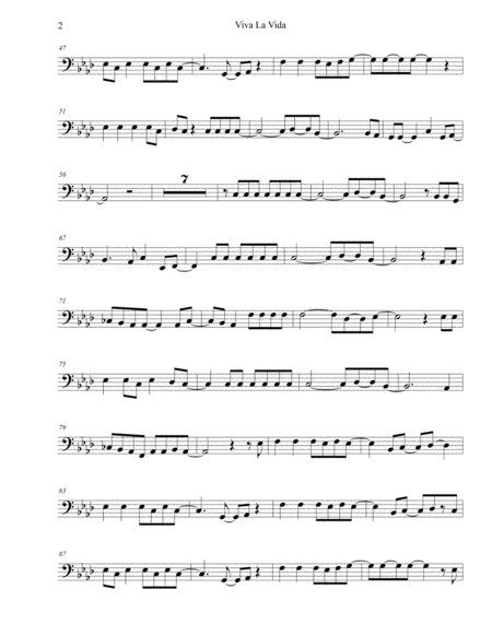 Viva La Vida Original Key Tuba Page 2