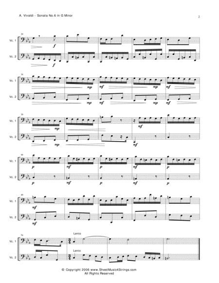 Vivaldi A Sonata No 6 Mvt 1 For Two Cellos Page 2