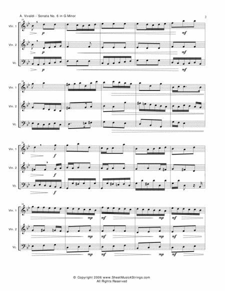 Vivaldi A Sonata No 6 Mvt 1 For Two Violins And Cello Page 2