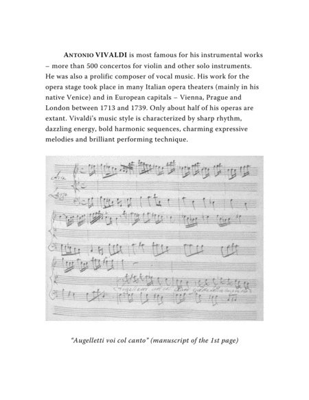 Vivaldi Antonio Augelletti Voi Col Canto Aria From The Cantata Arranged For Voice And Piano G Minor Page 2