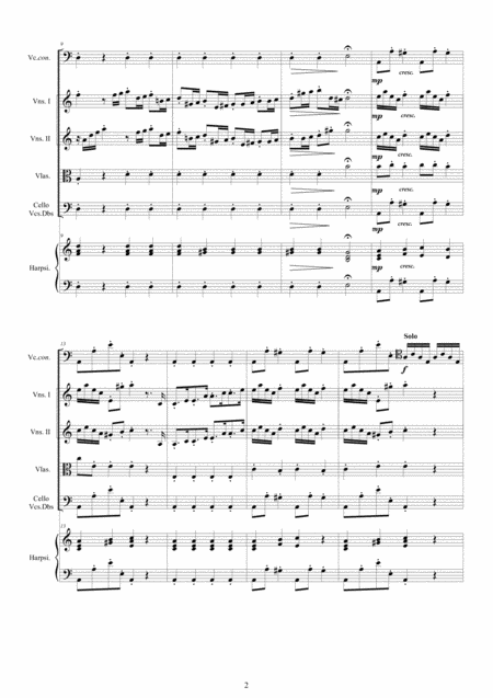 Vivaldi Cello Concerto No 4 In A Minor Rv 422 For Cello Solo Strings And Harpsichord Page 2