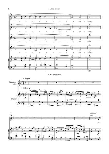 Vivaldi Magnificat In G Minor Rv611 Sa Soli Ssaa Choir Vocal Score Page 2