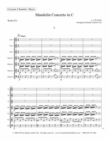 Vivaldi Mandolin Concerto 3 Solo Violins Violas With String Quartet Page 2