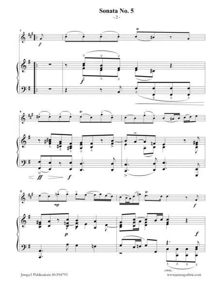 Vivaldi Sonata No 5 For Baritone Horn Piano Page 2