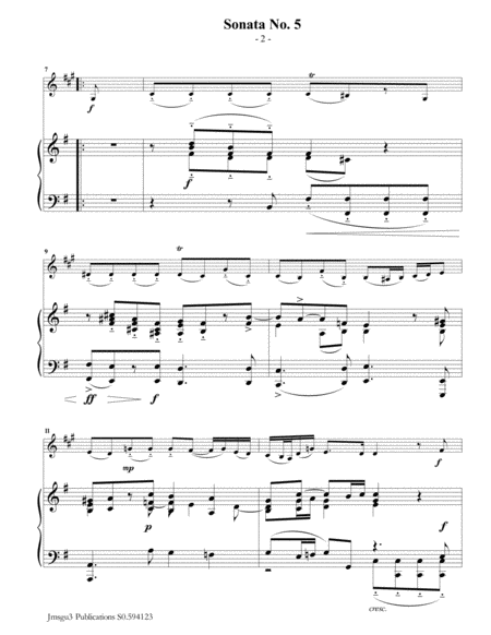 Vivaldi Sonata No 5 For Bass Clarinet Piano Page 2