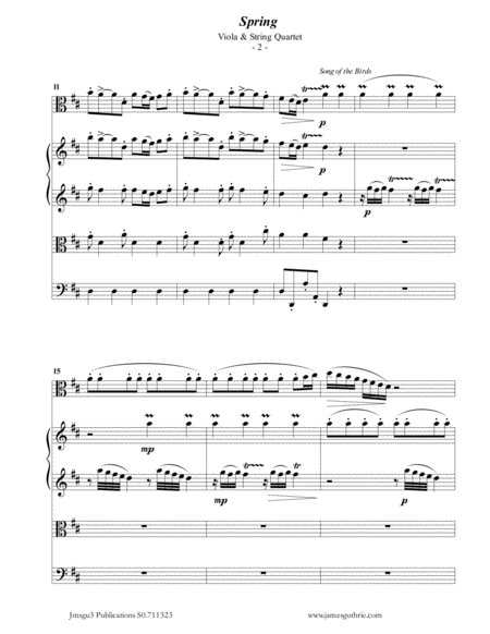 Vivaldi Spring From The Four Seasons For Viola String Quartet Page 2