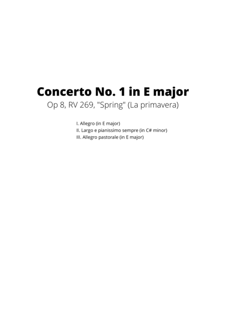 Vivaldi The Four Seasons Spring Complete Early Intermediate Piano Page 2