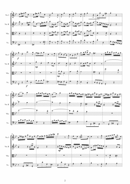 Vivaldi Violin Concerto In G Minor Rv 316 Op 4 No 6 For Strings Quartet Page 2