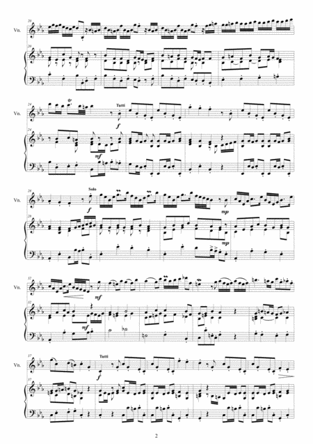 Vivaldi Violin Concerto No 2 In E Flat Major Rv 259 Op 6 For Violin And Piano Page 2