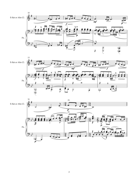 Vocalise For E Flat Or Alto Clarinet And Piano Page 2