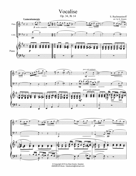 Vocalise Op 34 For Flute Cello And Piano E Minor Page 2