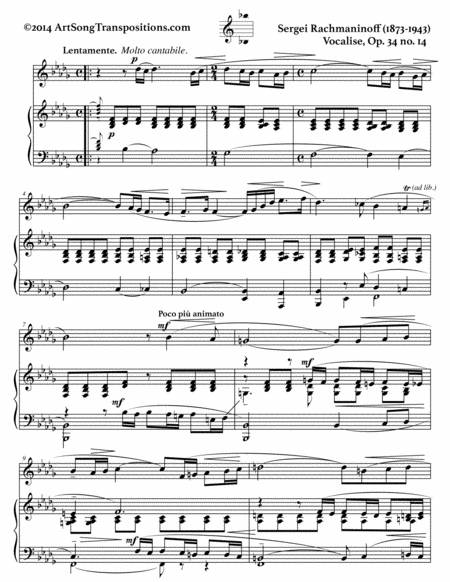 Vocalise Op 34 No 14 B Flat Minor Page 2