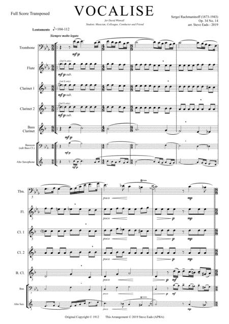 Vocalise Solo Trombone And Wind Quartet Page 2