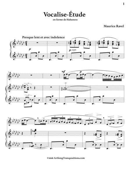 Vocalise Tude En Forme De Habanera E Flat Minor Page 2