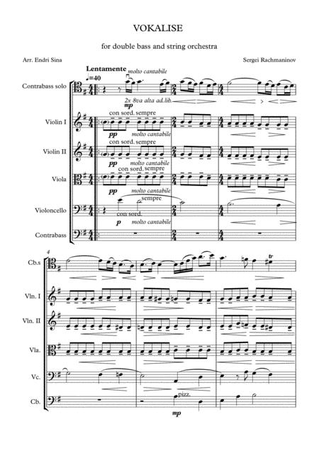 Vokalise For C Bass And String Orchestra Page 2