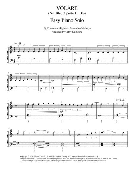 Volare Nel Blu Dipinto Di Blu Easy Piano Page 2