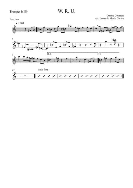 W R U Ornette Coleman For Jazz Combo Trumpet Bb Alto Saxophone Bass And Drums Page 2