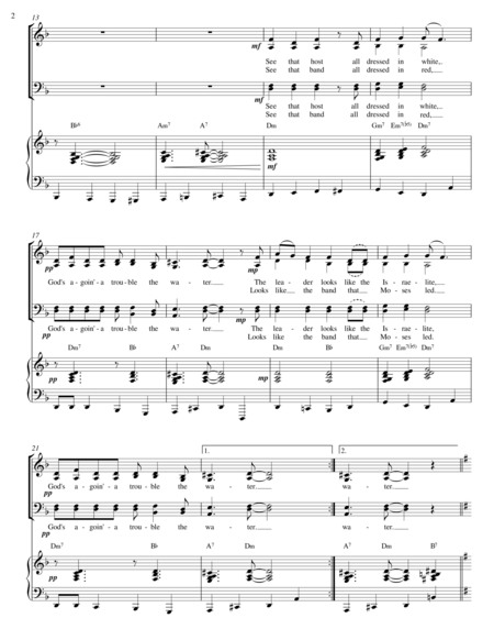 Wade In The Water For Satb Choir And Piano Page 2