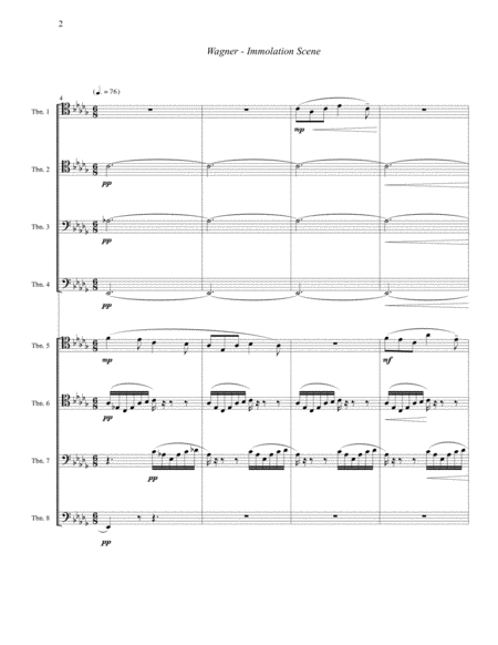 Wagner Immolation Scene From Gtterdmmerung For 8 Part Trombone Ensemble Page 2
