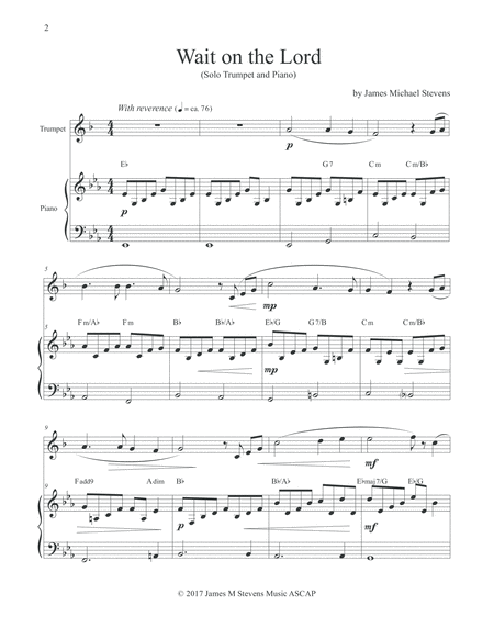 Wait On The Lord Solo Trumpet Piano Page 2