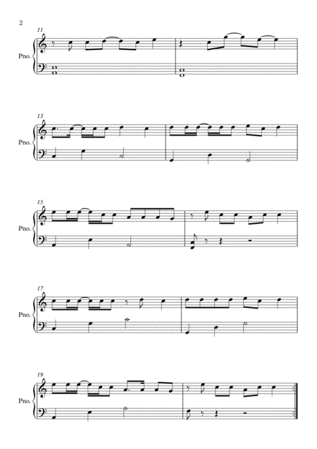 Waka Waka This Time For Africa C Major By Shakira Easy Piano Page 2