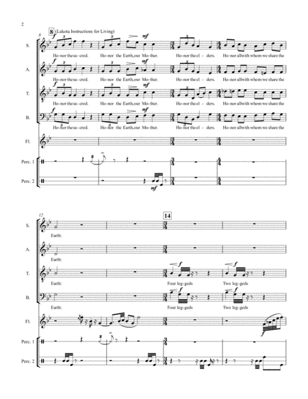 Walk In Balance And Beauty For Satb Flute And Percussion Page 2
