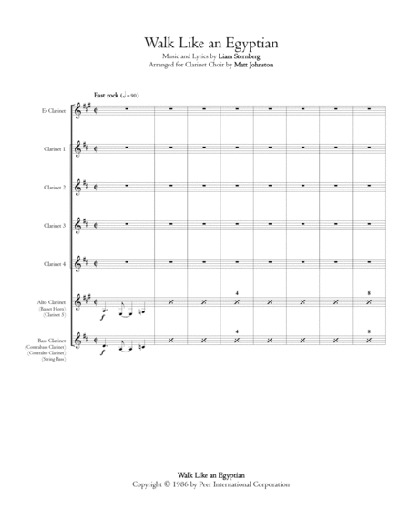 Walk Like An Egyptian For Clarinet Choir Page 2