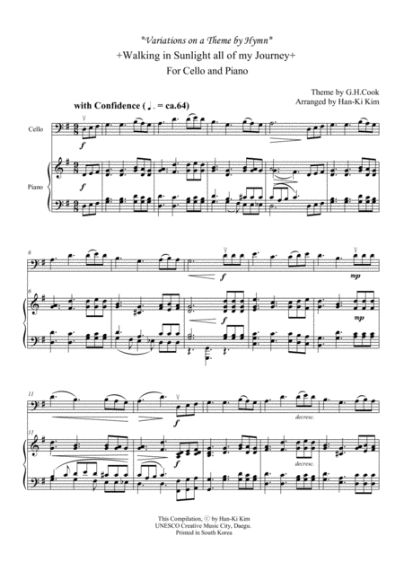 Walking In Sunlight All Of My Journey For Cello And Piano Page 2