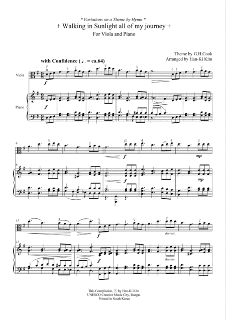 Walking In Sunlight All Of My Journey For Viola And Piano Page 2