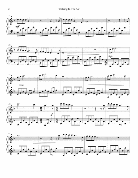 Walking In The Air For Harp In D Minor Original Key No Lever Changes Page 2