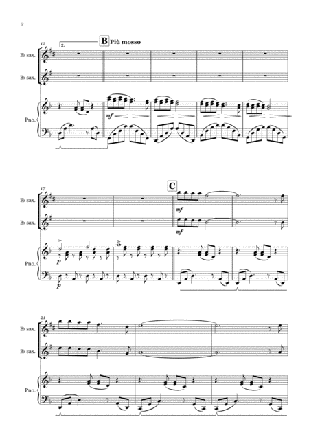 Walking In The Air From The Snowman Solo Saxophone In Eb Bb With Piano Page 2