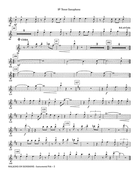 Walking On Sunshine Arr Mac Huff Bb Tenor Saxophone Page 2