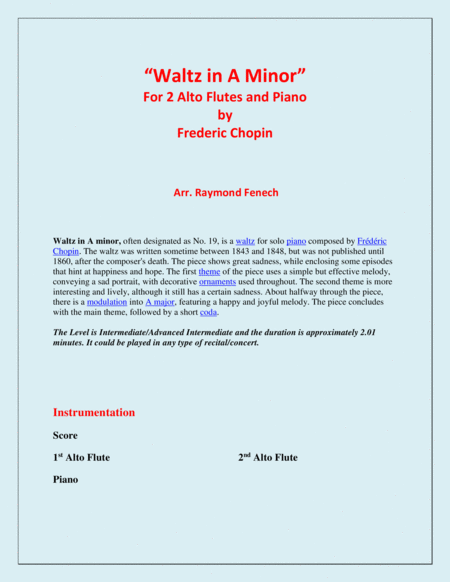 Waltz In A Minor 2 Alto Flutes And Piano Chamber Music Page 2