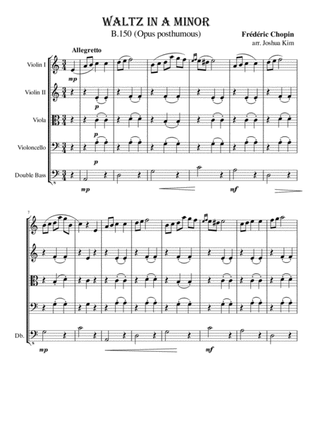 Waltz In A Minor Opus Posthumous For Small String Ensemble Page 2