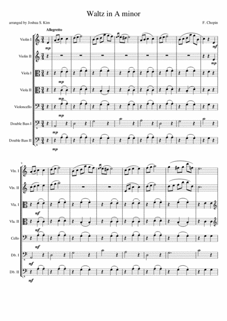 Waltz In A Minor Opus Posthumous For String Orchestra Page 2