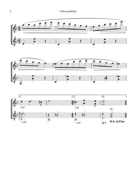 Waltz No 5 From Valses Poeticos For Violin And Guitar Page 2