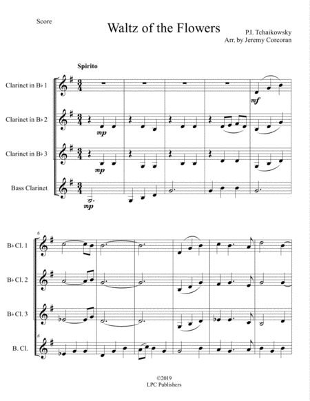 Waltz Of The Flowers From The Nutcracker Suite For Clarinet Quartet Page 2