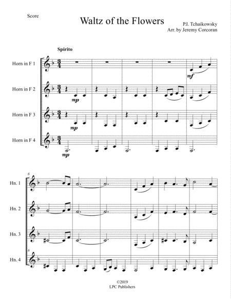 Waltz Of The Flowers From The Nutcracker Suite For French Horn Quartet Page 2