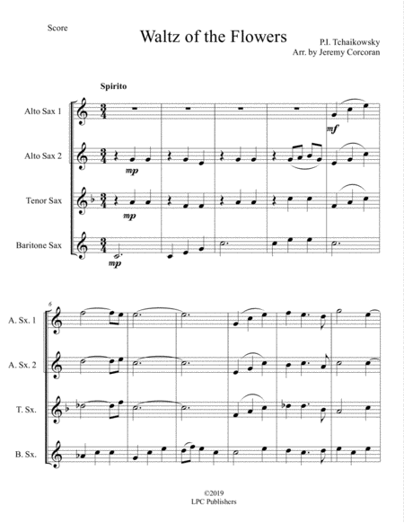 Waltz Of The Flowers From The Nutcracker Suite For Saxophone Quartet Satb Or Aatb Page 2