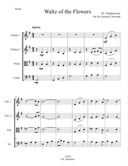 Waltz Of The Flowers From The Nutcracker Suite For String Quartet Page 2