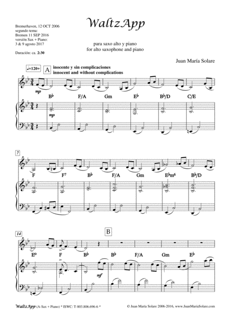 Waltzapp Alto Sax Piano Page 2