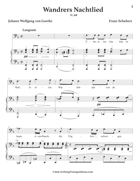 Wandrers Nachtlied D 768 F Major Bass Clef Page 2