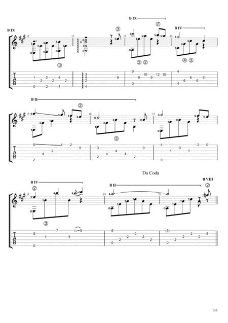 Wanita Solo Guitar Tablature Page 2