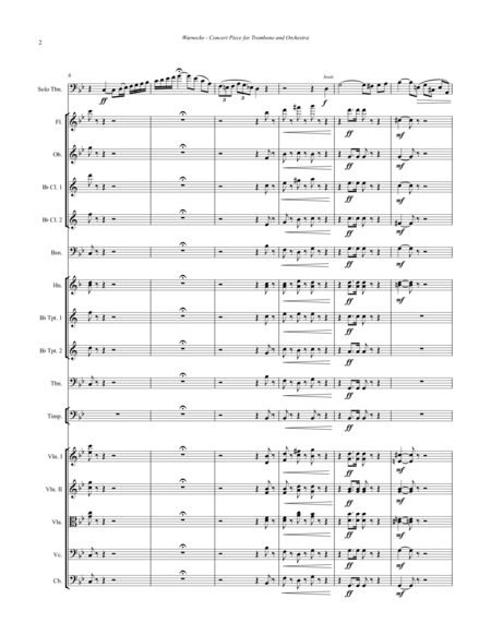 Warnecke Concert Piece Opus 28 For Solo Trombone And Orchestra Arranged By Ronald Babcock Page 2