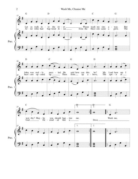 Wash Me Cleanse Me The Baptism Of Jesus Solo And Piano Page 2