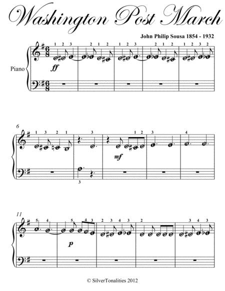 Washington Post March Beginner Piano Sheet Music Page 2