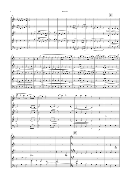 Wassail Incorporating 3 Christmas Wassails For Wind Quintet Page 2